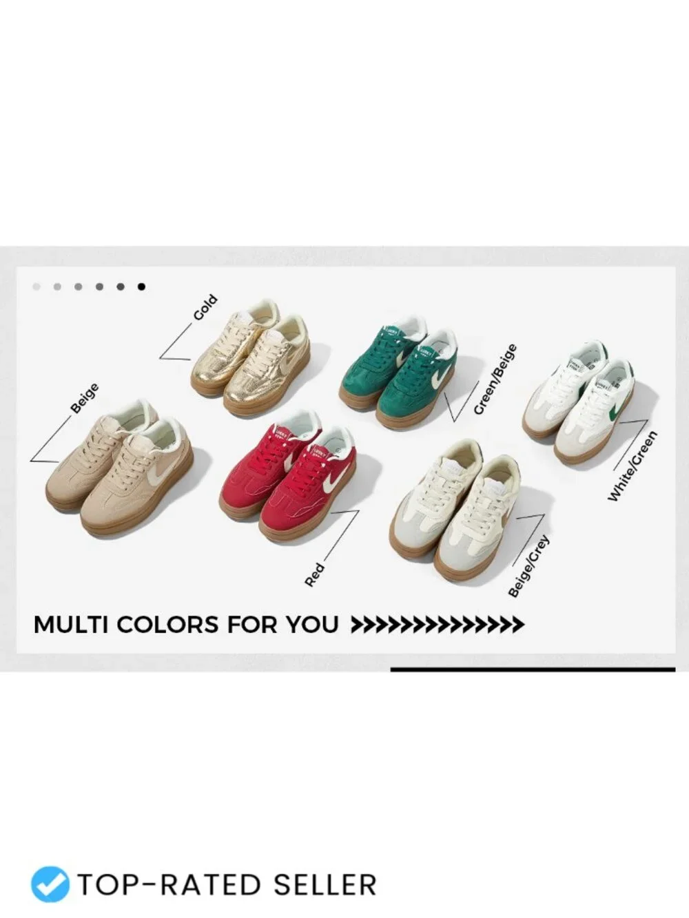 Women's Retro Platform Fashion Sneakers Faux PU Leather Suede Cushioned Non-slip